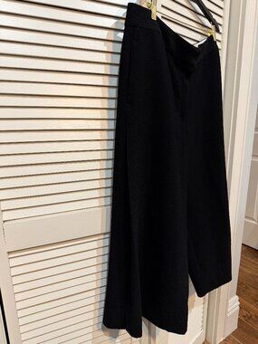 M.M.LaFleur The Zhou Cropped Culotte Black Crepe Pant Size 16